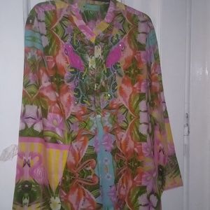Amalfi Positano Capri beaded tunic 100% cotton